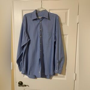 Ermenegildo Zegna Men’s Blue White Stripe‎ Luxury Dress Button Down Shirt 41/16